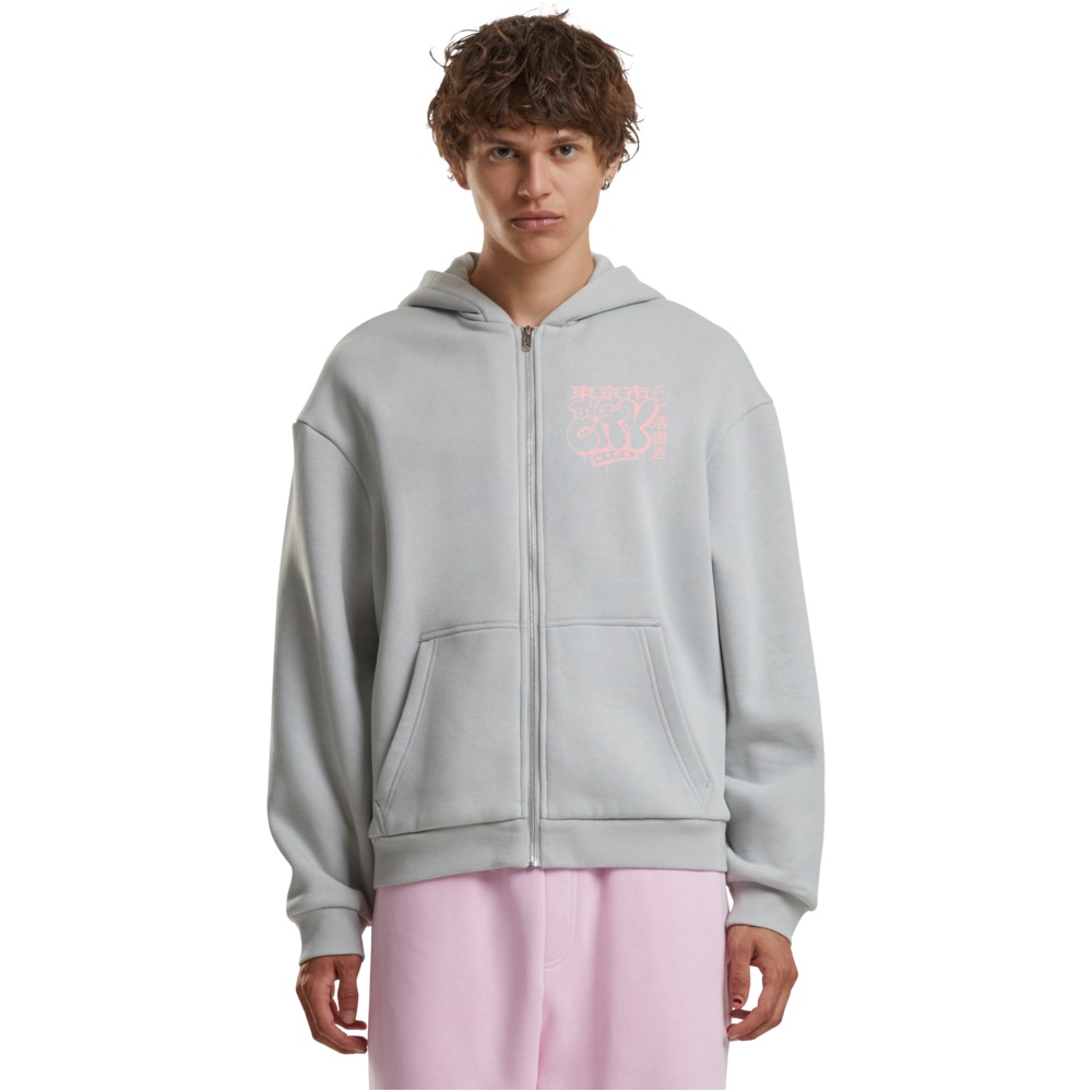 Mister Tee - Tokyo City Life Fluffy Zip hoodie - Grey
